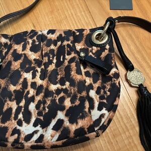 Vince Camuto Black Leopard Crossbody